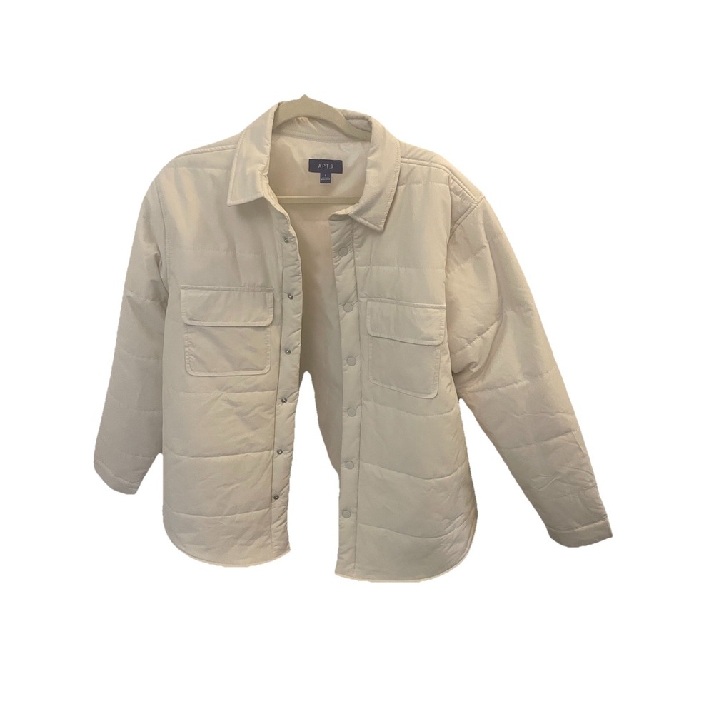 APT 9 Puffer  Coat Jacket Size Large‎ Quilted Onyx Lightweight Waterproof LARGE